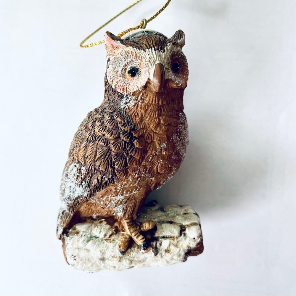 NWT Glitter Owl Woodland Animal Christmas Ornament